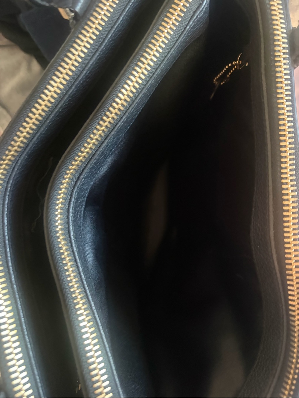 Coach Black Pebbled Leather Tote with Gold Hardware - Picture 3 of 3